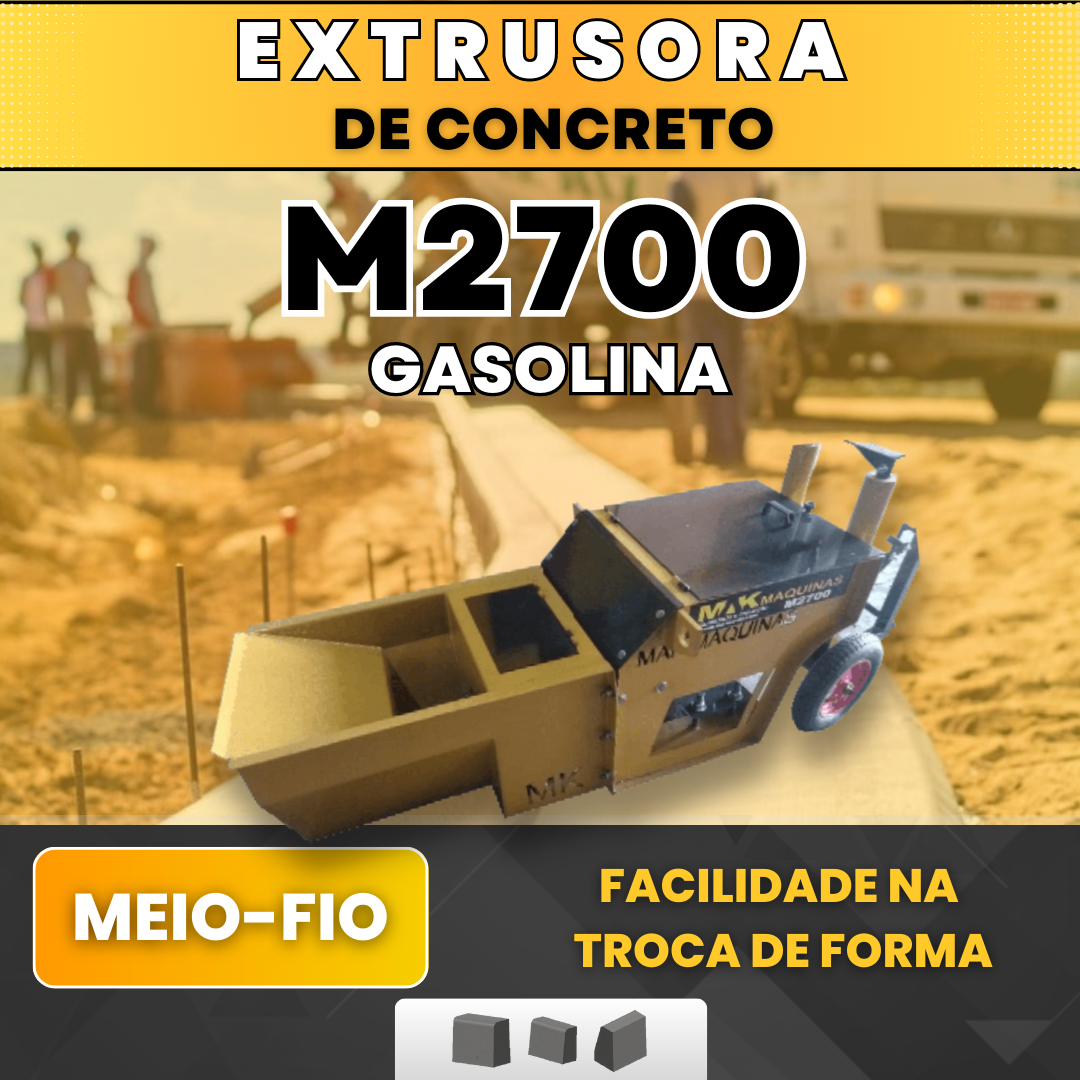 Máquina Extrusora de Concreto M2700 | Meio Fio | Gasolina