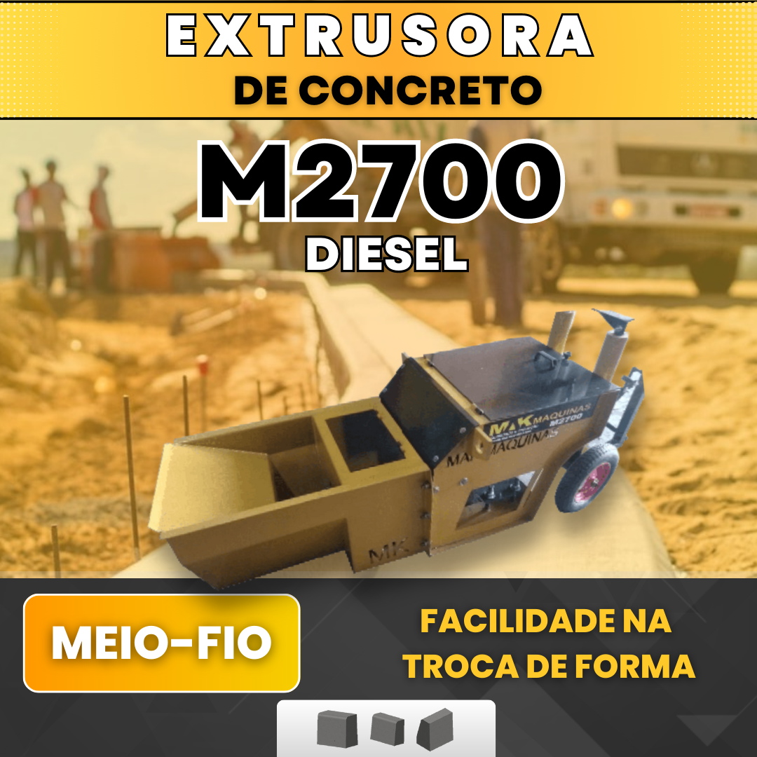 Máquina Extrusora de Concreto M2700-DE | Meio Fio | DIESEL